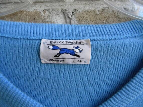 Vintage Pale Blue Sweater / The Fox Sweater / Men… - image 6