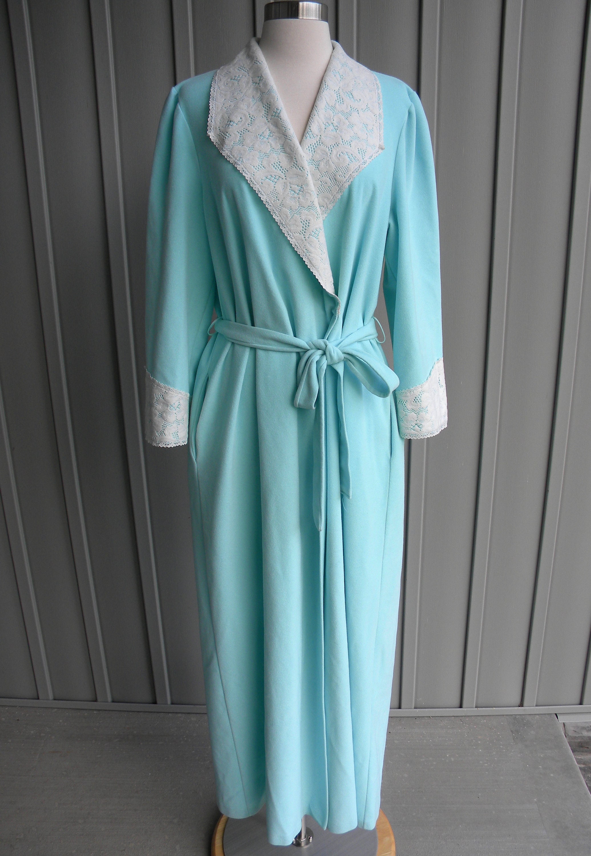 Vintage Long Velour Wrap Robe by Vanity Fair Made in USA