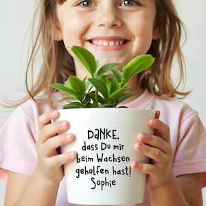 Adesivo per vaso di fiori Grazie per avermi aiutato a crescere, Personalizzato, Regalo per educatori, Addio all'asilo, Insegnante, Ostetrica
