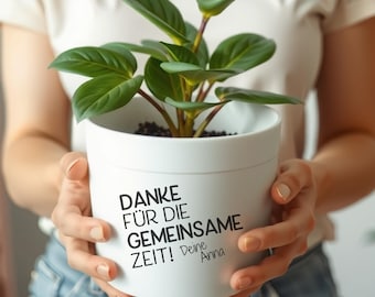 Personalizable sticker for flowerpot farewell gift, thank you for the time spent together, gift for colleague, neighbor, teacher, educator
