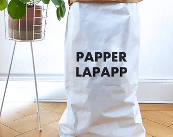 Papiersack Papperlapapp, große Aufbewahrungstüte aus Kraftpapier, stabile Papiertüte, Aufbewahrung für Altpapier, Spielzeug, Flaschen uvm.