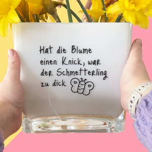 Aufkleber für Blumentopf oder Vase, Dicker Schmetterling, witzige Deko für Zuhause oder als Geschenk für Freunde, Familie und Pflanzenfans