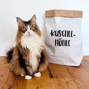 Sacchetto di carta personalizzabile per gatti con cui giocare o per riporre giocattoli per gatti come regalo per i proprietari di gatti, grotta delle coccole