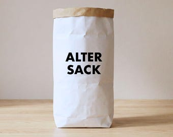 Papiersack Kraftpapier "Alter Sack", XXL Aufbewahrung für Altpapier, Flaschen & Spielzeug, stabiler Paperbag, lustiges Geburtstagsgeschenk