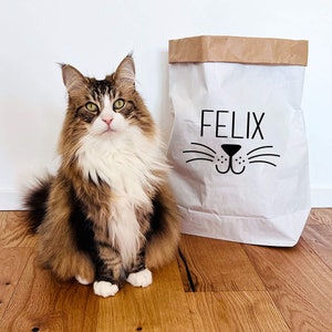 Sacchetto di carta personalizzabile per gatti in cui giocare o conservare giocattoli per gatti come regalo per i proprietari di gatti