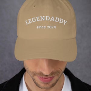 Personalized cap with Legendaddy embroidery and with desired year, dad gift for birth or Father&#39;s Day, dad cap with year
