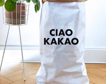 Paper bag Ciao Cocoa, large storage bag made of kraft paper, sturdy paper bag, storage for waste paper, toys, bottles and much more.