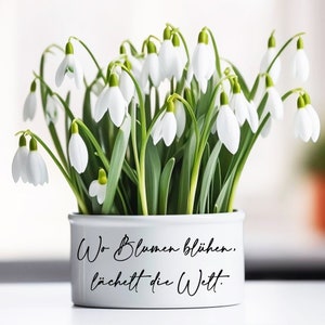Adesivo per vaso di fiori o vaso, Dove i fiori sbocciano, il mondo sorride, decorazione per la casa o come regalo per amici e parenti