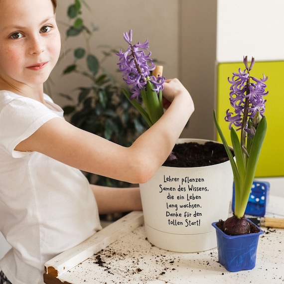 Aufkleber für Blumentöpfe als Abschiedsgeschenk oder Geschenkidee für Lehrer, Lehrer pflanzen Samen des Wissens...