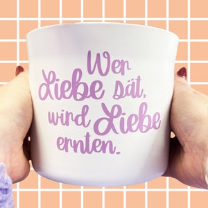 Adesivo per vaso di fiori come regalo per matrimonio, fidanzamento o baby shower, chi semina amore raccoglierà amore