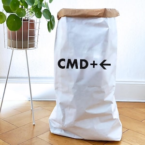 Sac en papier CMD+ &lt;– , le rangement ludique des vieux papiers au bureau ou dans la cuisine et alternative à la corbeille à papier