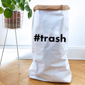 Sacchetto di carta #spazzatura, grande sacco portaoggetti in carta kraft, robusto sacco di carta, contenitore per carta straccia, giocattoli, bottiglie e molto altro.
