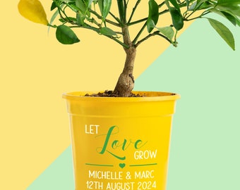 Aufkleber für Blumentöpfe als Hochzeitsgeschenk oder Verlobungsgeschenk, Let Love Grow, Original Potticker
