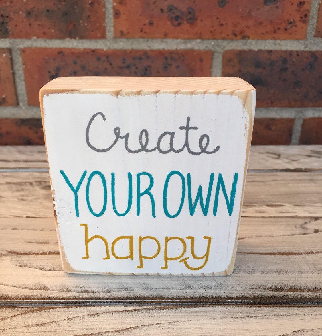 Create Your Own Happy Mini Wood Sign Shelf Sitter Mini Sign
