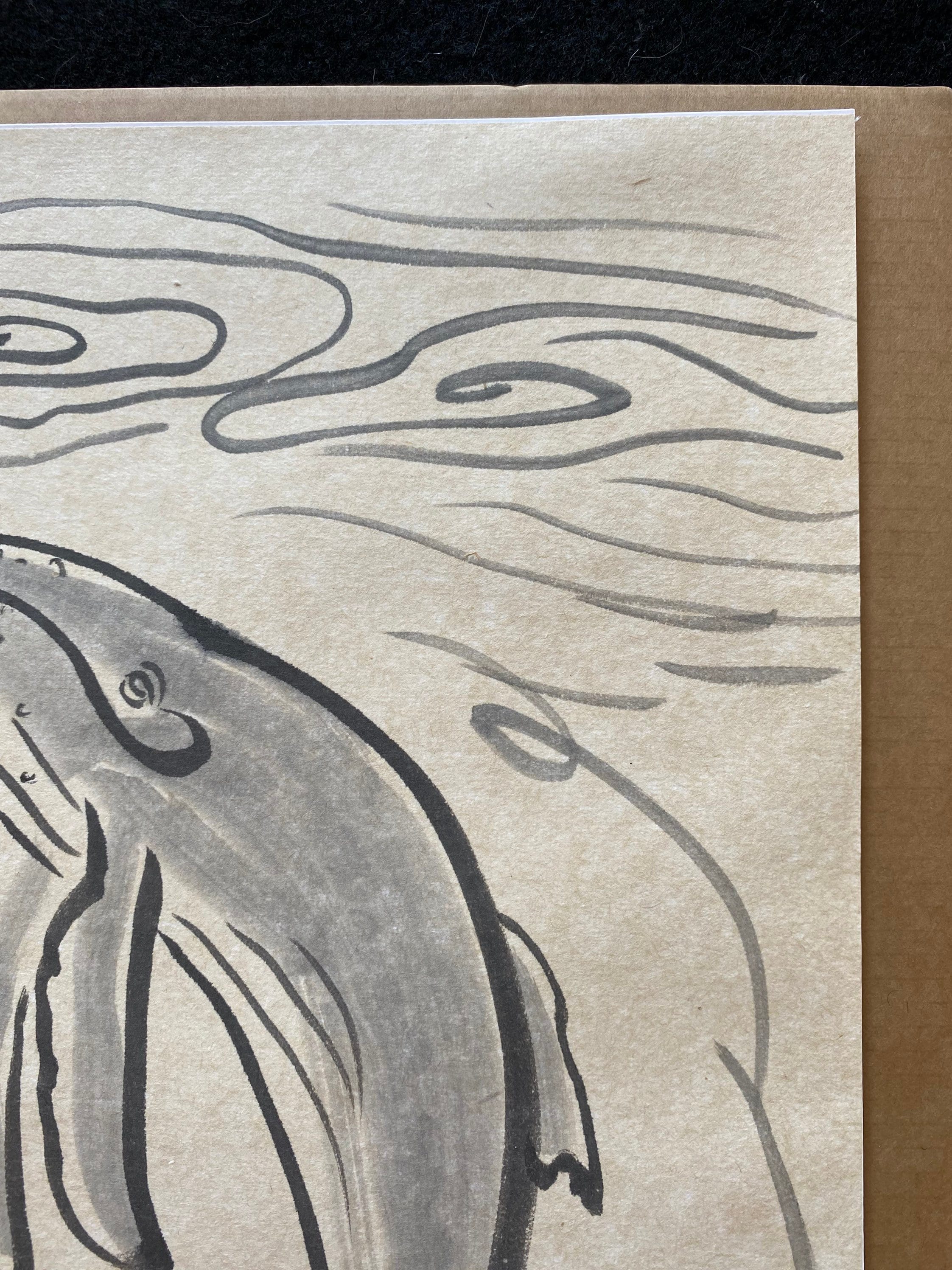 原画 鯨 動物画 絵画 アクリル画 現代アート 細密画 手描き 一点物