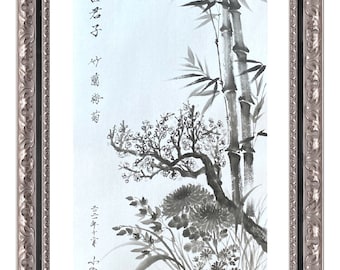 Original Sumi Painting, Pumpkin, Fall, Japanese, Tone