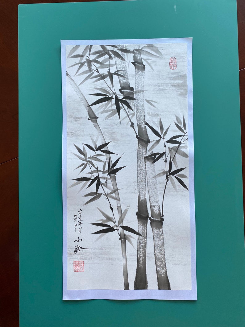 Largeoriginalsumi E Paintingbambooblack and Whitejapanese Painting