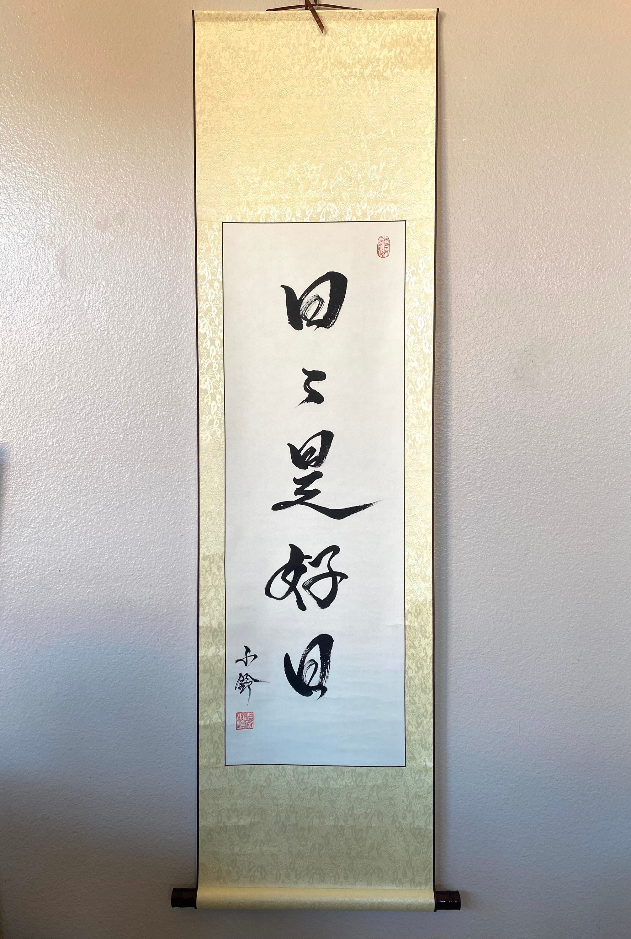 Long Japanese Hanging Scroll-hand Painted-original Japanese Long Japanese Hanging Scroll-hand Painted-original Japanese