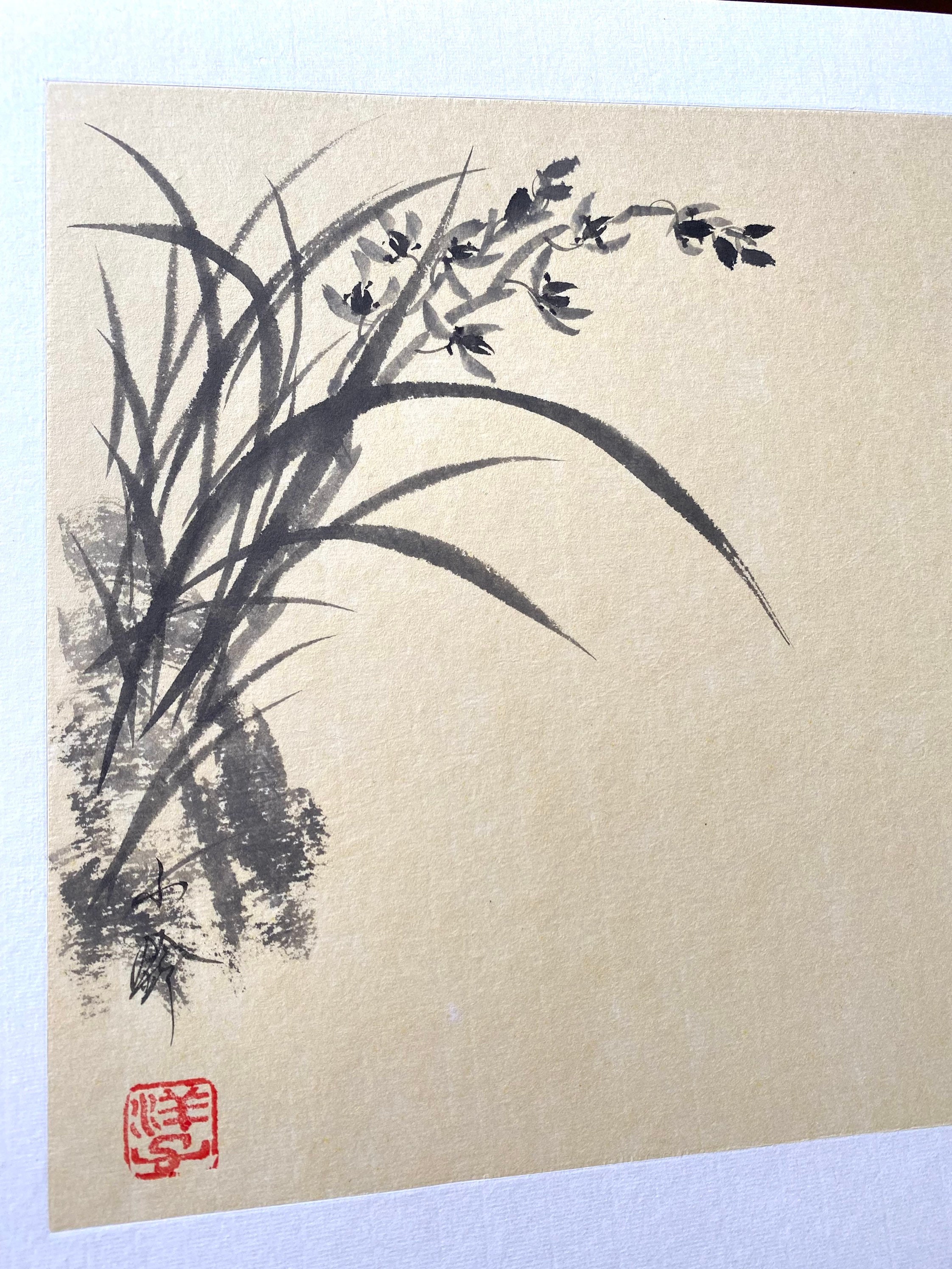 四君子-four Gentlemen-original Japanese Sumie Set-shikunshi