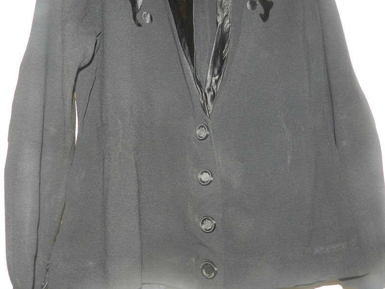 Downton Abbey Vintage Jacket Crepe and Satin handmade Jacket Vintage Bodice Blouse Light Short Jacket French Fashion