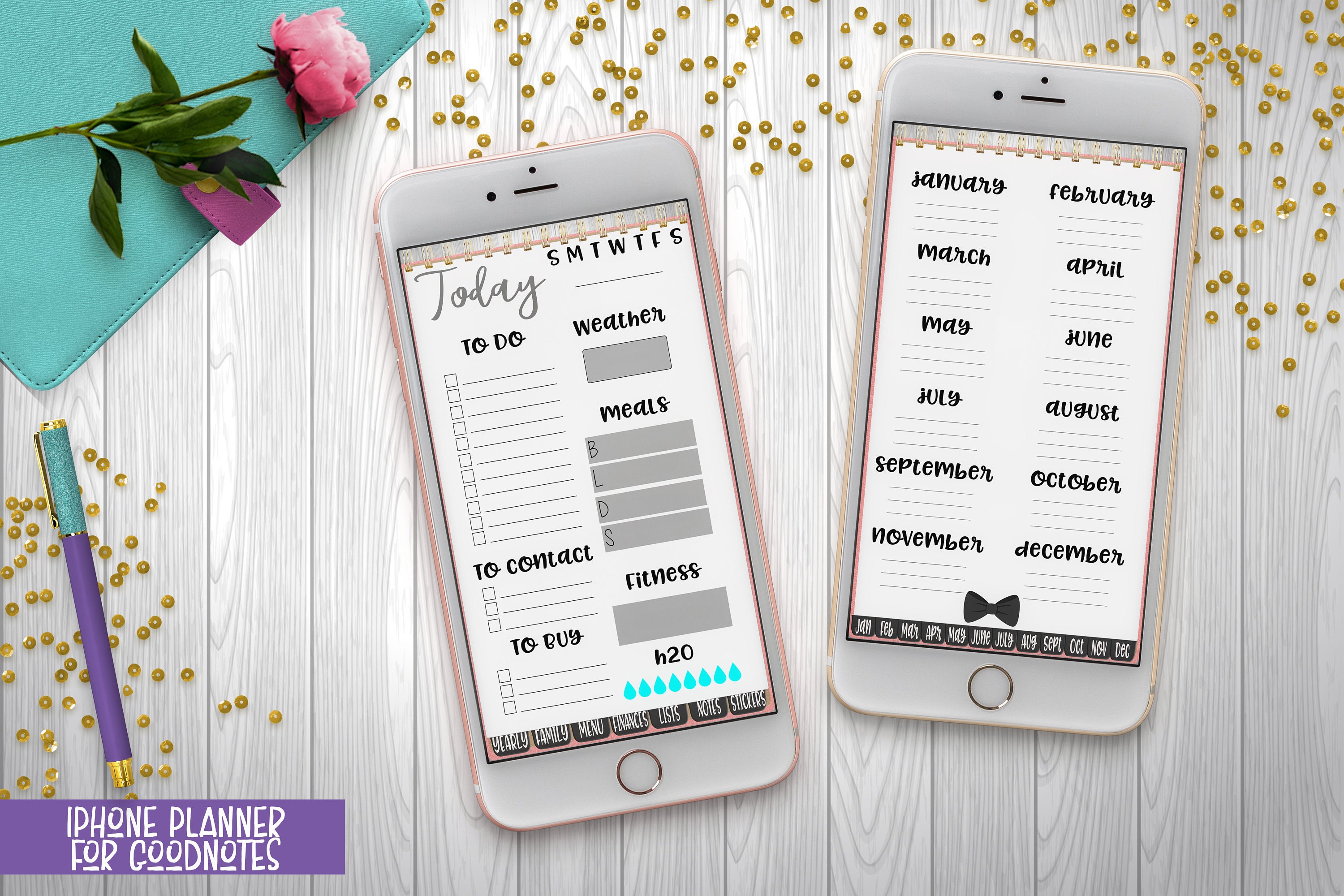 iPhone Digital Planner Digital Planner for Goodnotes with Etsy