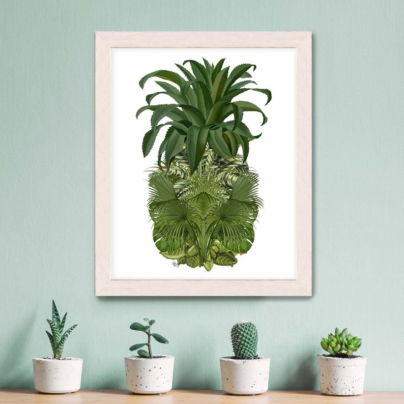 Pineapple print tropical print Tropical Palms pineapple botanical print botanical art tropical wall art tropical decor pineapple art image 8