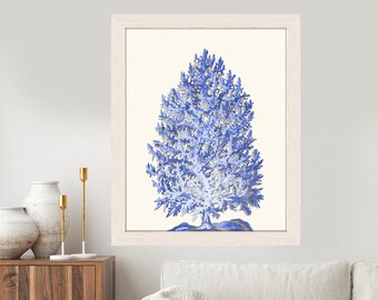 Blue Coral Tree Print – Nautical Coastal Wall Art