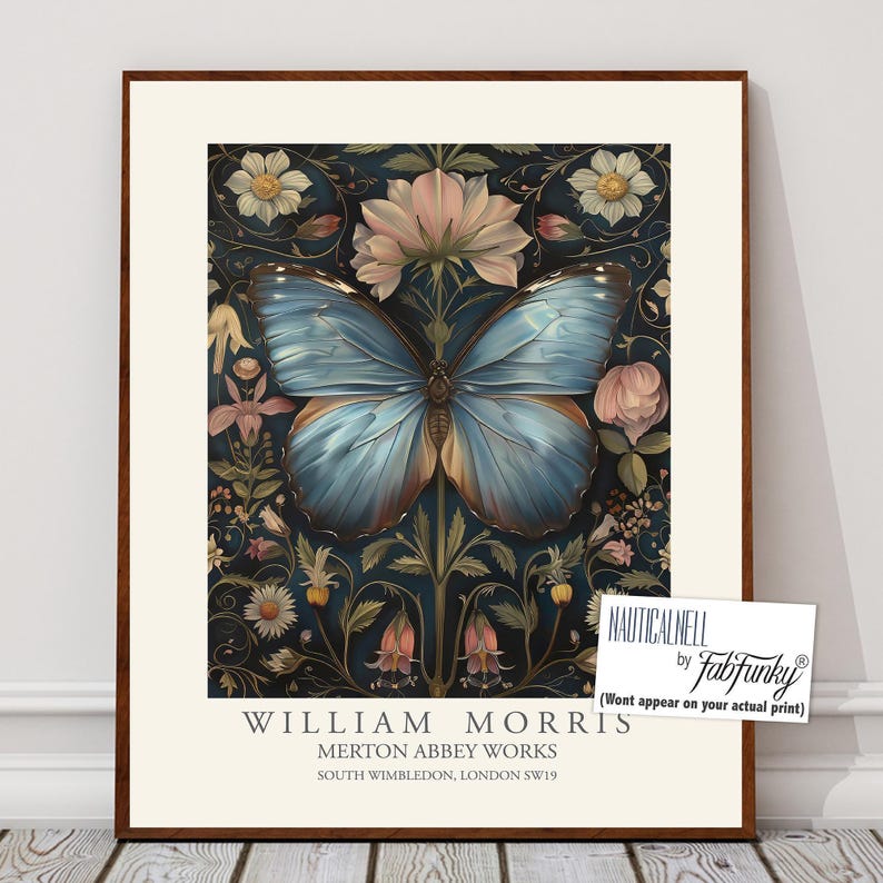 Butterfly Print, William Morris Style Illustration, William Morris ...