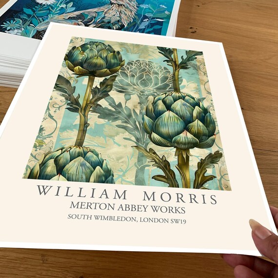William Morris Style Artichoke Print,vegetable Poster, Large