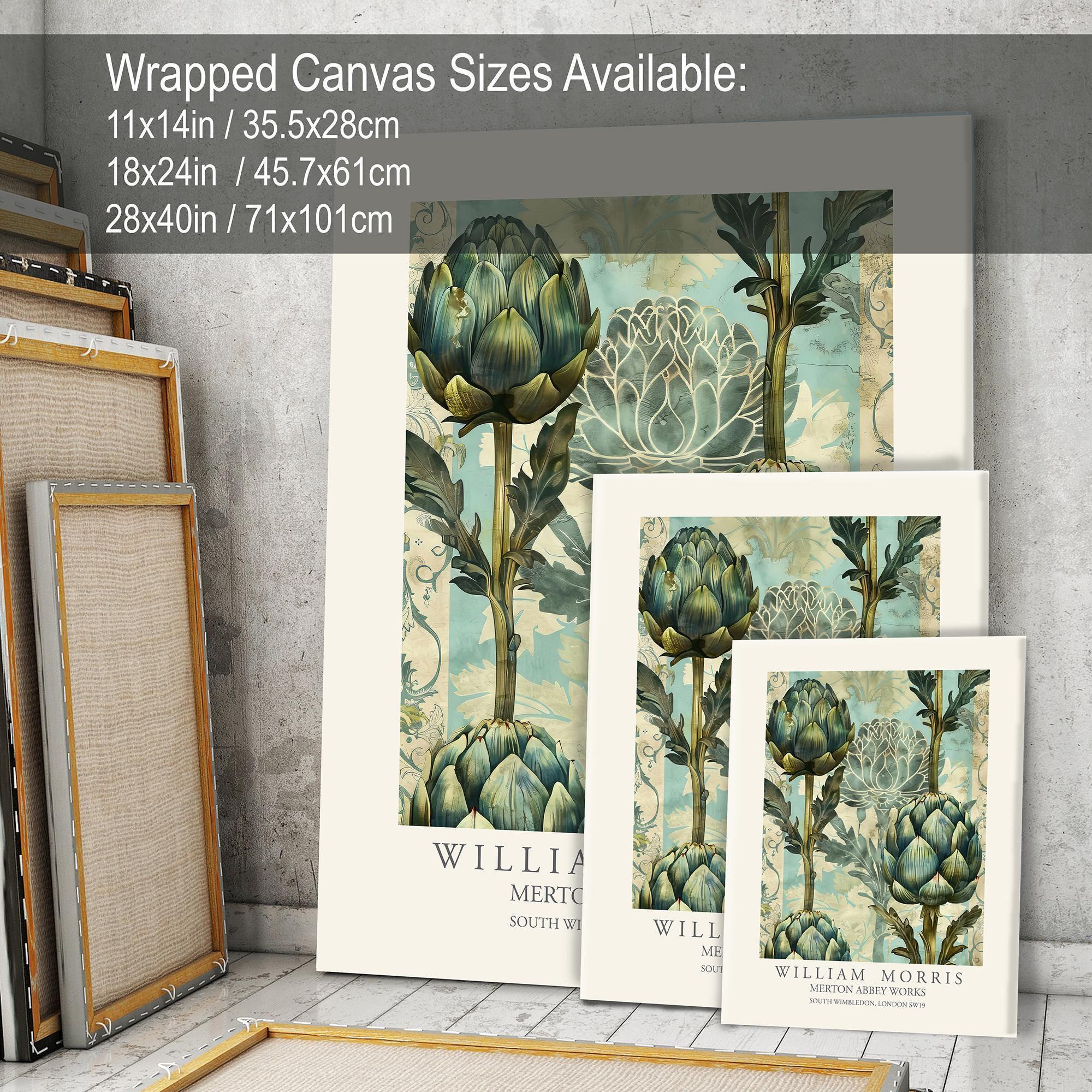 William Morris Style Artichoke Print,vegetable Poster, Large