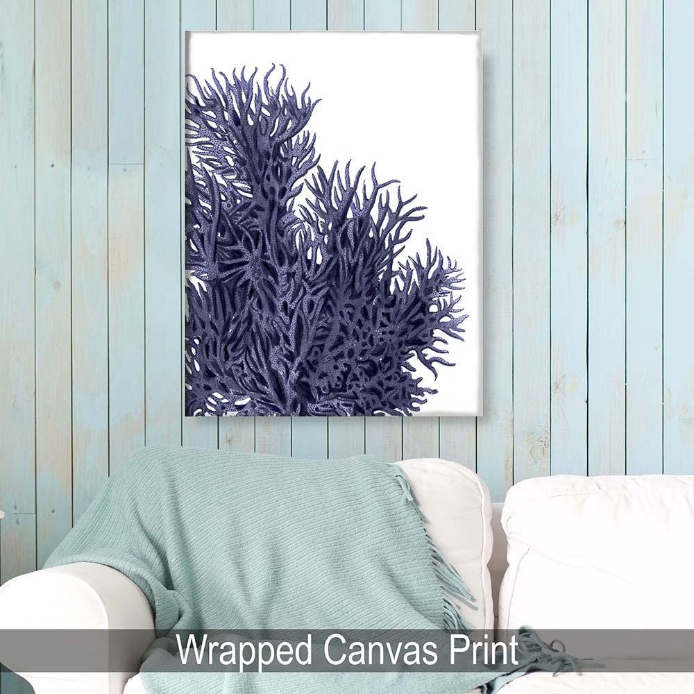 Coral beach decor Coral 9 in blue sea coral wall art sea | Etsy