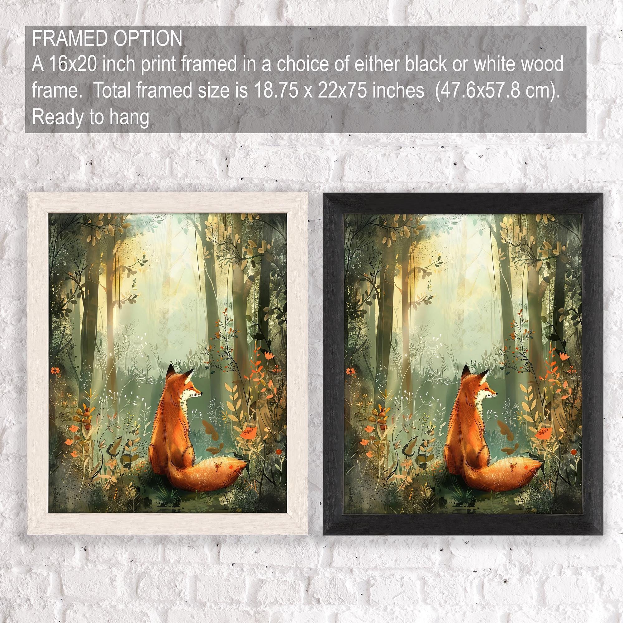 Beautiful Fox Wall Art, Fox Print, William Morris Style Poster