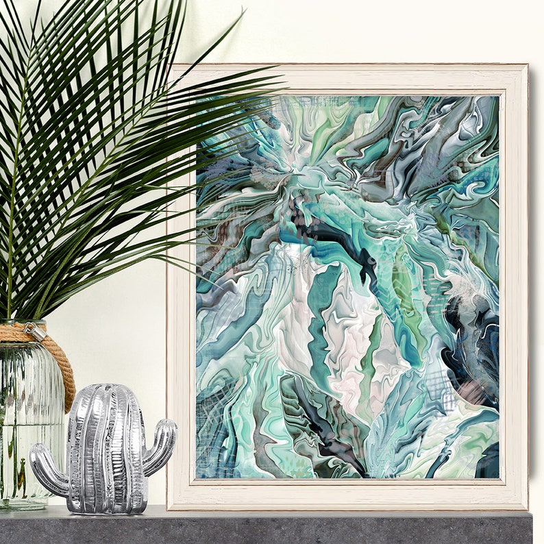 Forest abstract art Large canvas print Green wall art Etsy