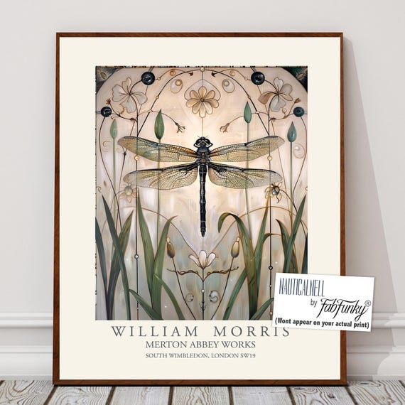 Lot De 3 Cadres Bois William Morris - Art Mural Insectes (papillon, Abeille, Dragon) 12x16in