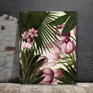 Large floral prints, tropical wall art botanical room decor, pink flower, tropical flower, living room decor, pink room - Tropical Blush 2 image 7
