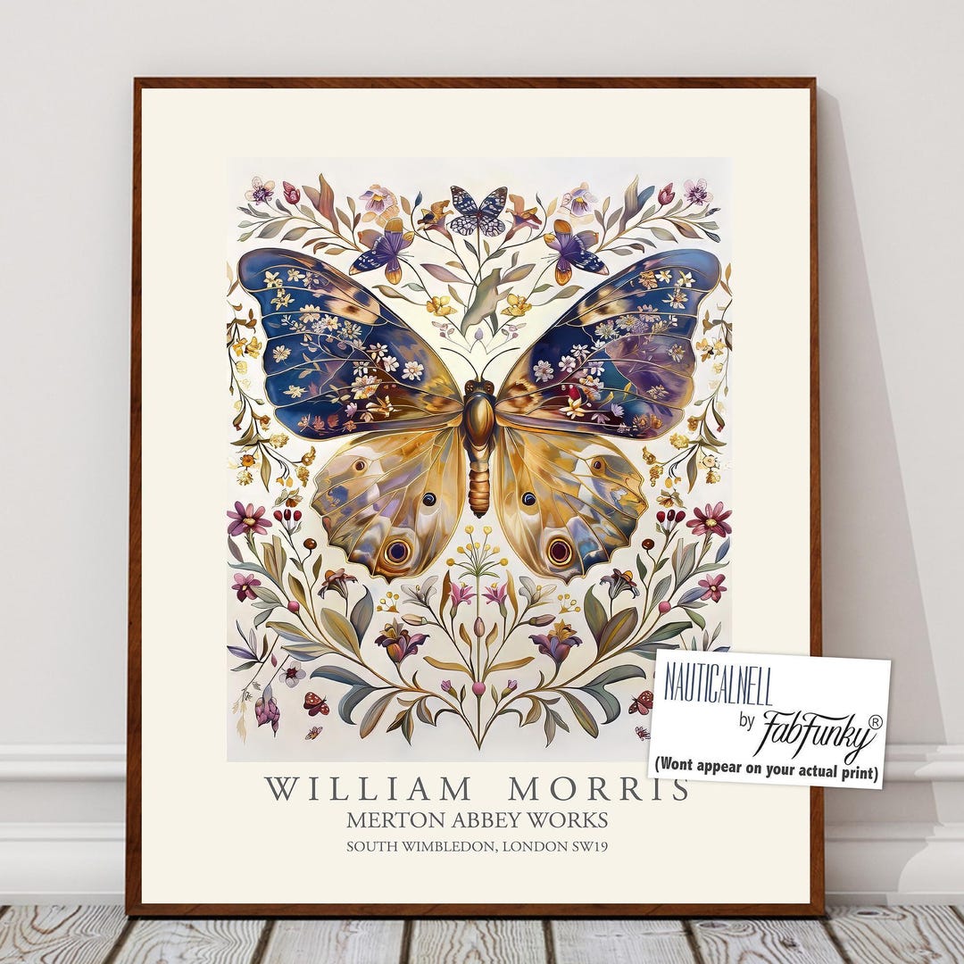 Butterfly Print, William Morris Style Illustration, William Morris ...