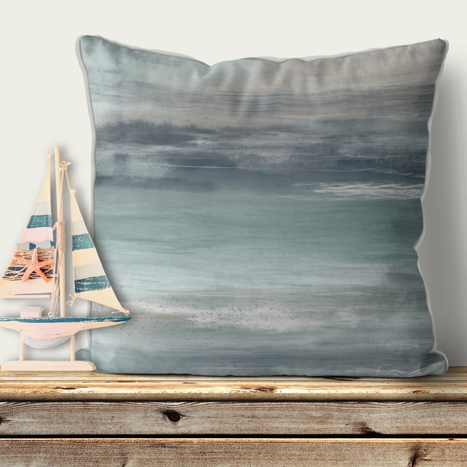 Grey Blue Pillow Cover Coastal Pillow Abstract Design Beach Etsy UK
