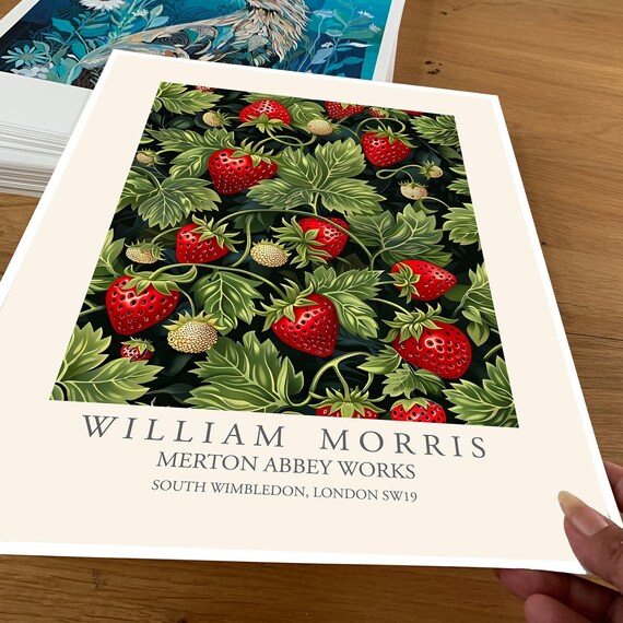William Morris Style Strawberry Plant Print, Strawberry Poster