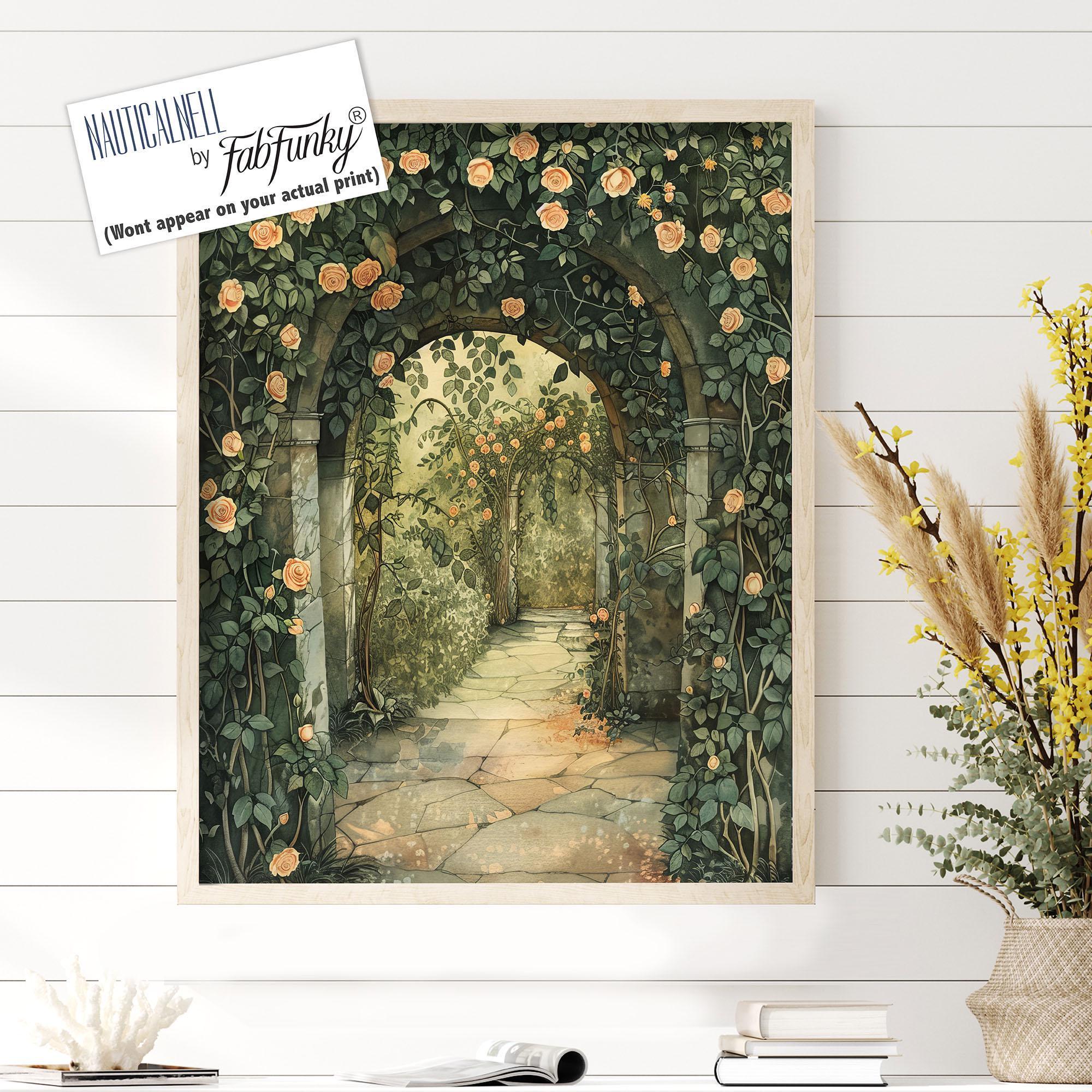 ウィリアム・モリスの植物画、カントリーガーデンのバラのアーチ