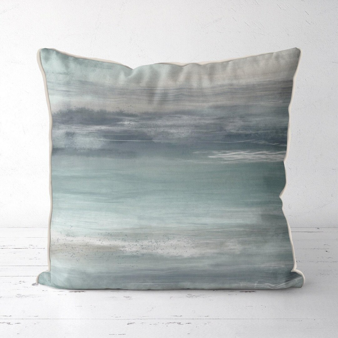 Buy Grey Blue Pillow Cover, Coastal Pillow Abstract Design, Beach House  Decor, Gray Green, Cushion Cover, Nautical Throw Pillow, Sea Breeze  Online