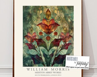 ウィリアム・モリススタイルの祈りの植物ジクレープリント、アール