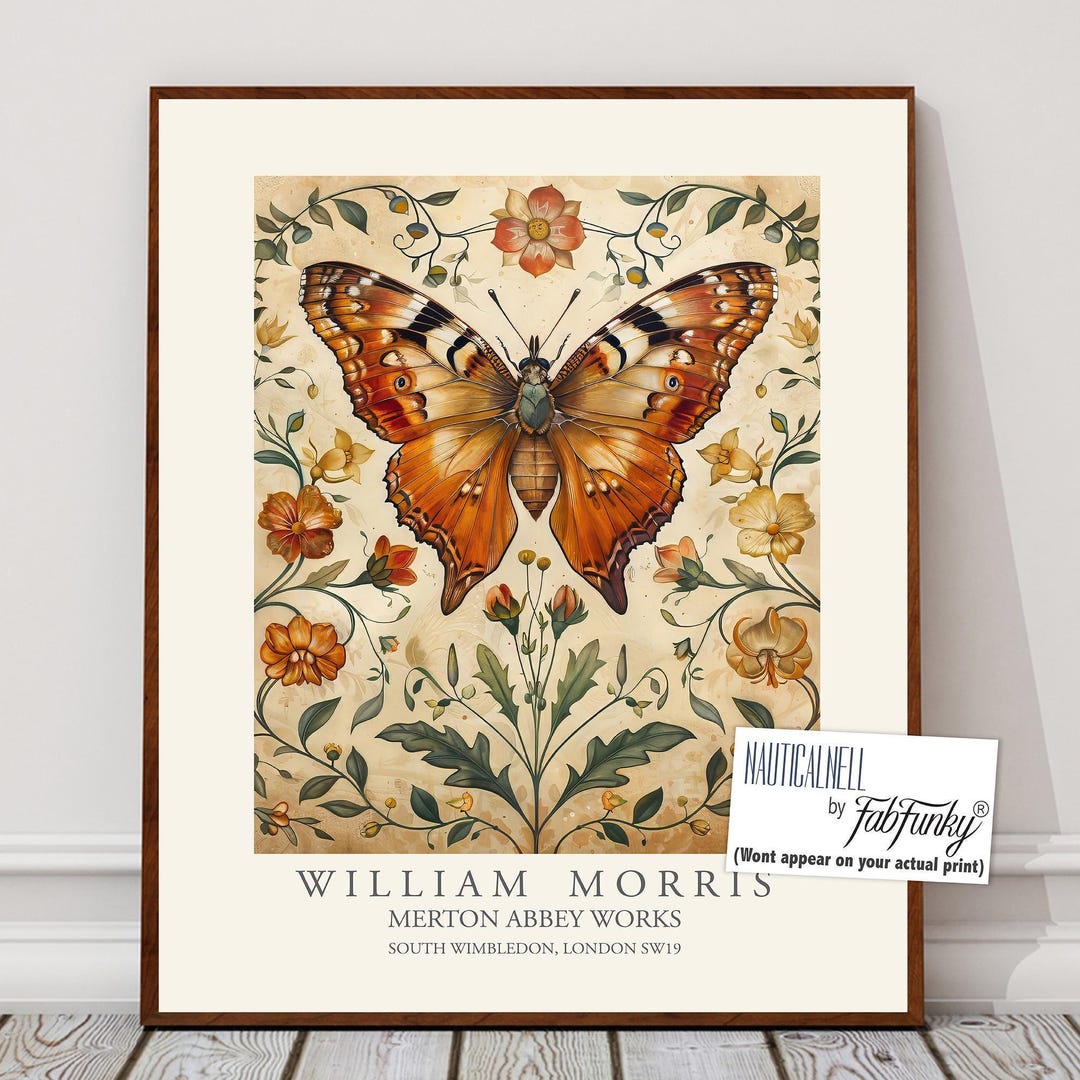 Butterfly Print, William Morris Style Illustration, William Morris ...