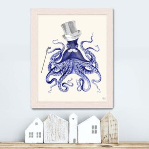 Nautical Octopus Art Print – Gentleman with Top Hat