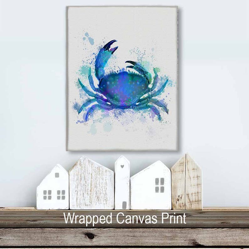 Crab Wall Art Crab 1 Blue Crab Prints Crab Art Print Etsy