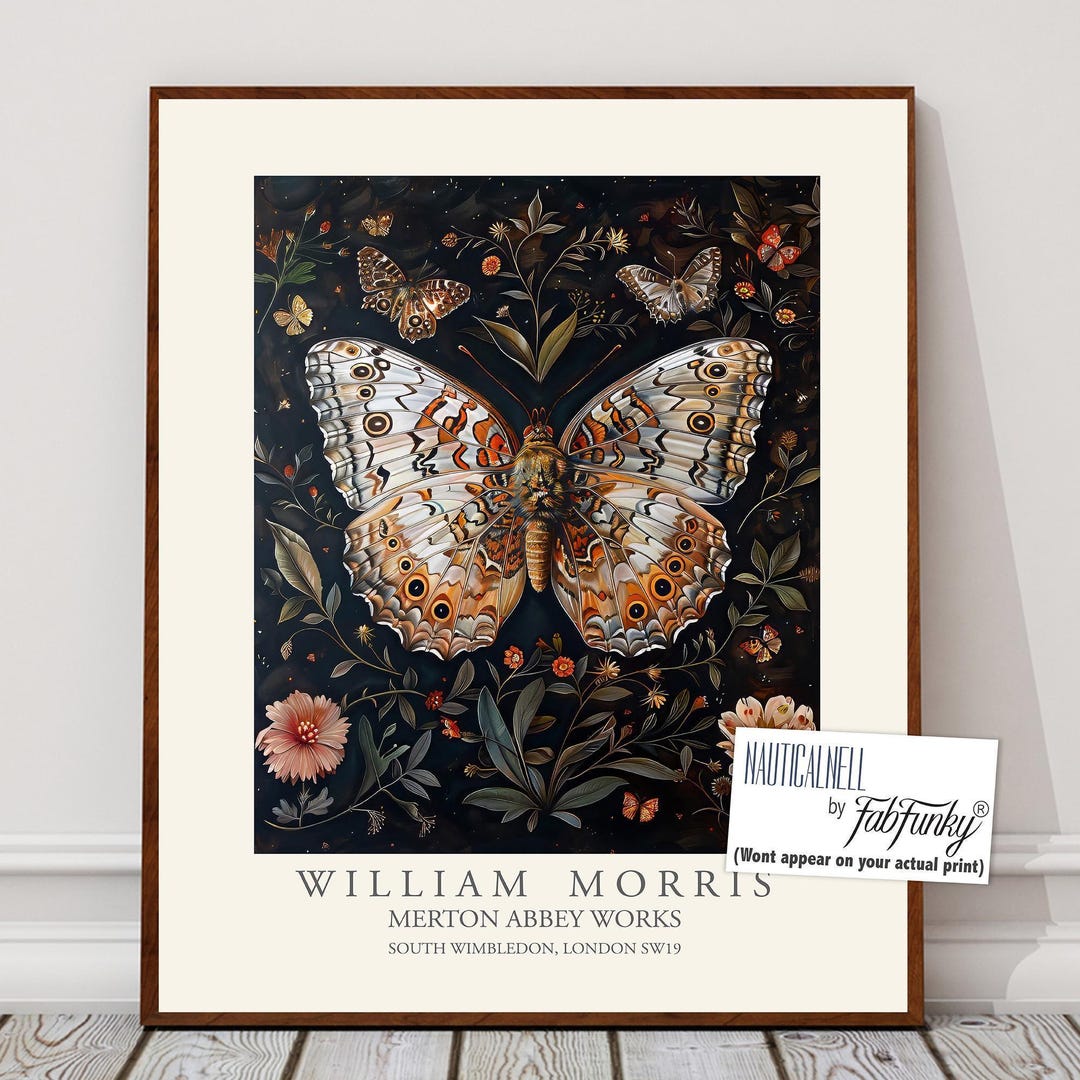 Butterfly Print, William Morris Style Illustration, William Morris ...