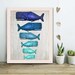 Whale Family Blue on Grey : whale poster whale print Nautical Print Art Illustration Nautical decor whale gift whale art Wall Art Wall Decor