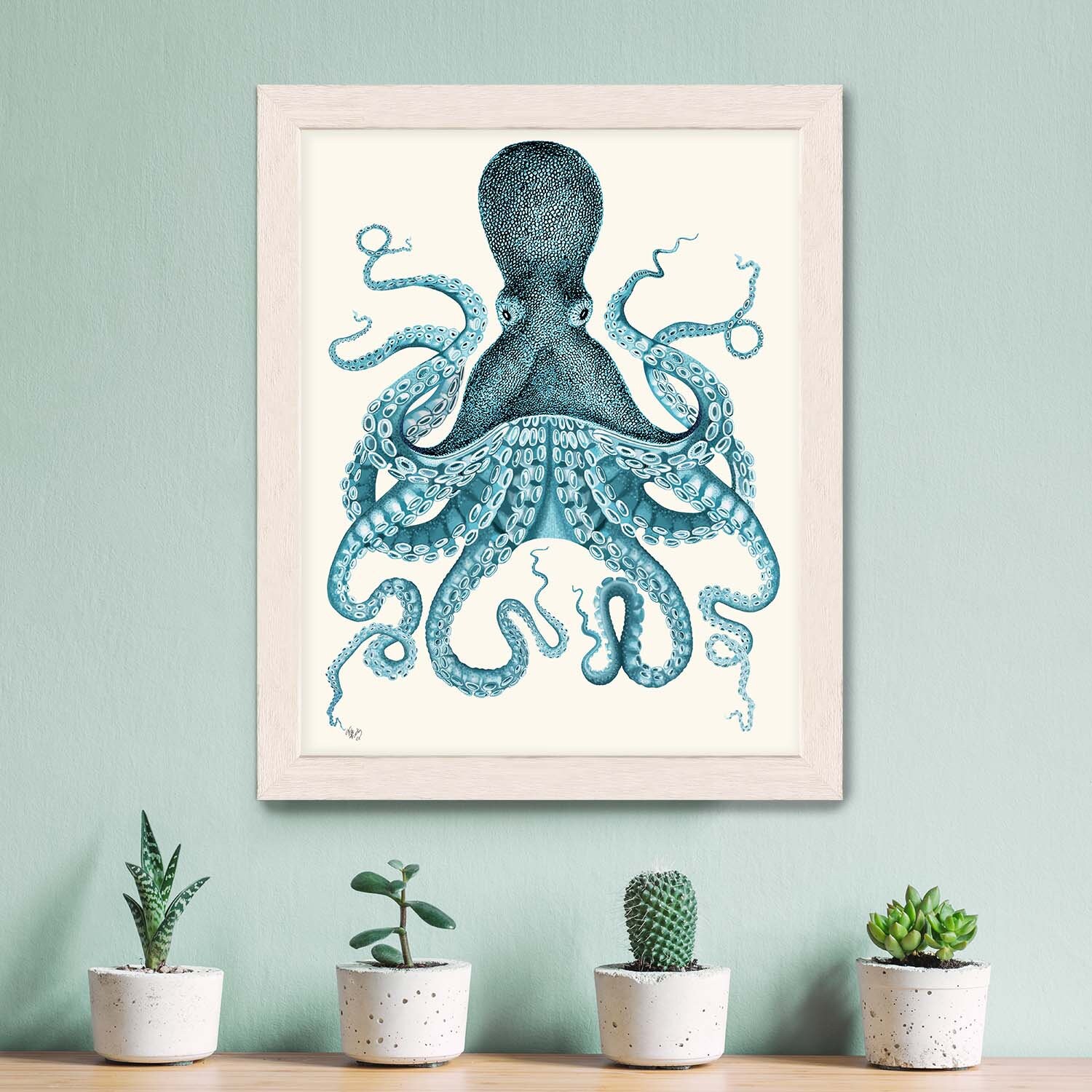 Octopus and Bubbles Art Print by Miriam Joy E