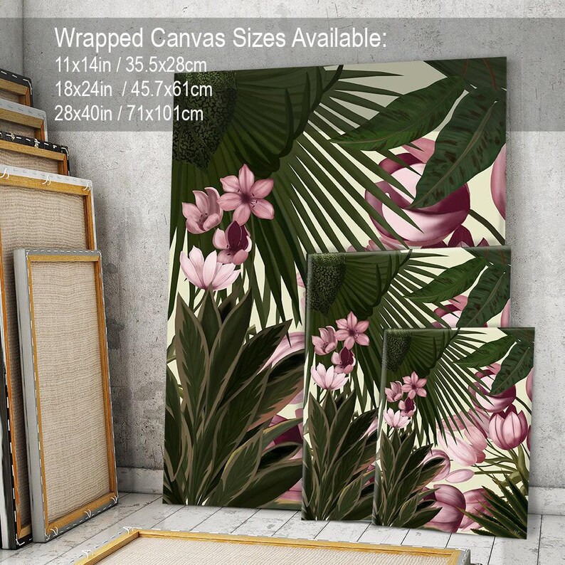Large floral prints, tropical wall art botanical room decor, pink flower, tropical flower, living room decor, pink room - Tropical Blush 2 image 5
