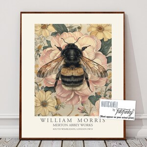 William Morris Style Bee Print, Vintage Botanical Art