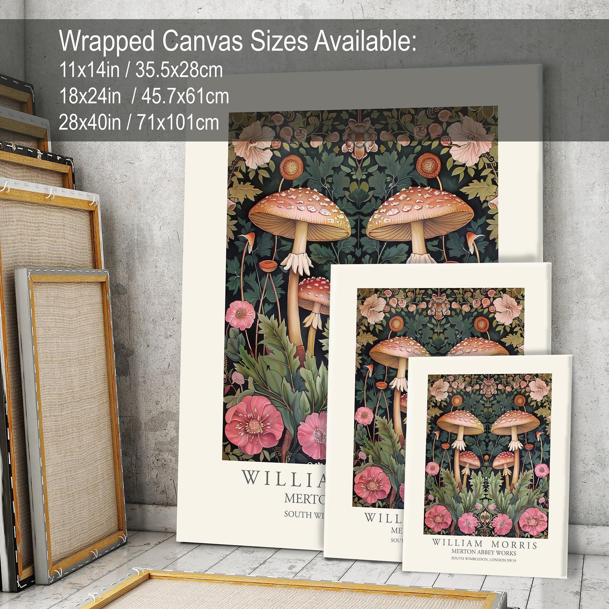 William Morris Style Mushroom Print, Toadstool Poster, Large Vintage ...